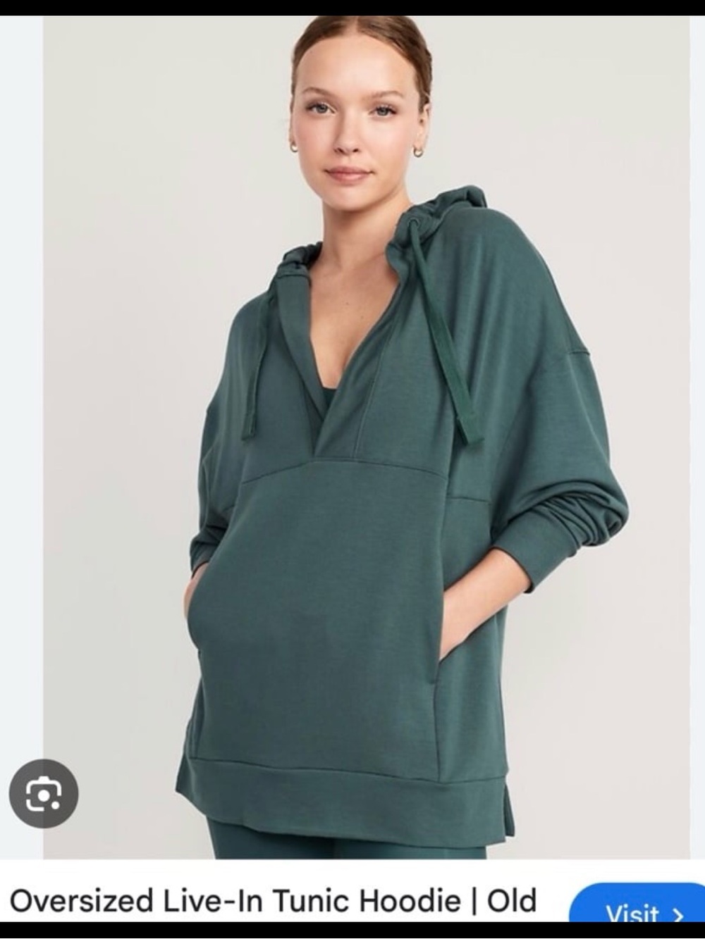 Old Navy Oversized Tunic Hoodie in Teal Green